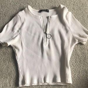 White cropped tee